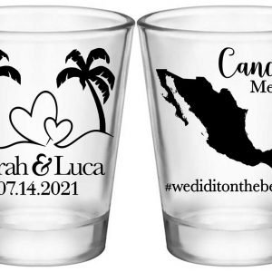Beach Love 1A2 Standard 1.75oz Clear Shot Glasses Summer Wedding Gifts for Guests