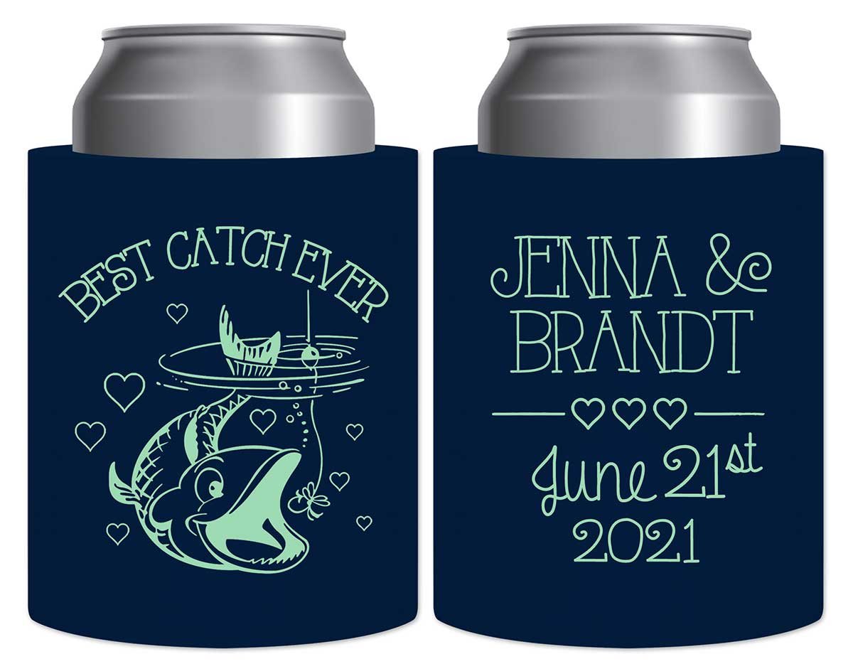 Best Catch Ever 2A Nautical Thick Foam Can Koozies Maritime Wedding Gifts for Guests
