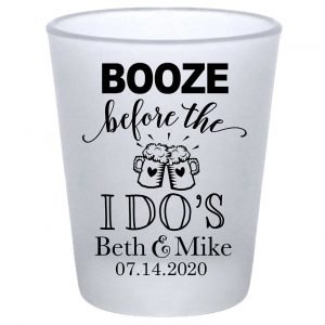 Booze Before The I Do's 1A Standard 1.75oz Frosted Shot Glasses Rustic Engagement Party Gifts for Guests