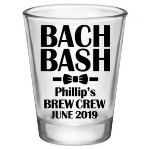 Brew Crew Bachelor Bash 1A Standard 1.75oz Clear Shot Glasses Personalized Bachelor Party Gifts for Guests