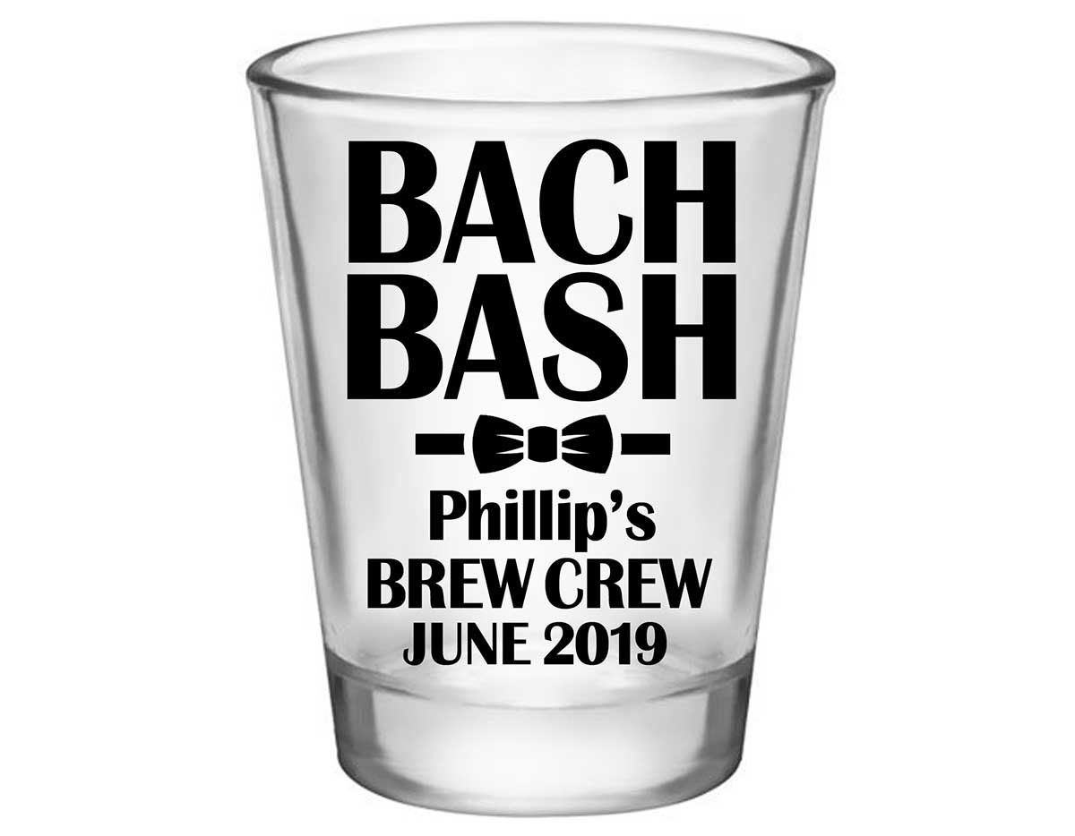 Brew Crew Bachelor Bash 1A Standard 1.75oz Clear Shot Glasses Personalized Bachelor Party Gifts for Guests
