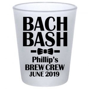 Brew Crew Bachelor Bash 1A Standard 1.75oz Frosted Shot Glasses Personalized Bachelor Party Gifts for Guests
