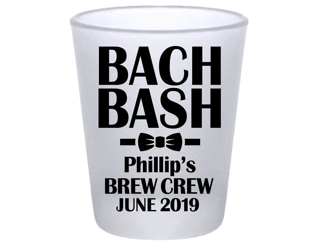Brew Crew Bachelor Bash 1A Standard 1.75oz Frosted Shot Glasses Personalized Bachelor Party Gifts for Guests