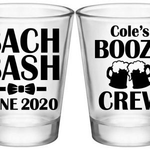 Brew Crew Bachelor Bash 1A2 Standard 1.75oz Clear Shot Glasses Personalized Bachelor Party Gifts for Guests