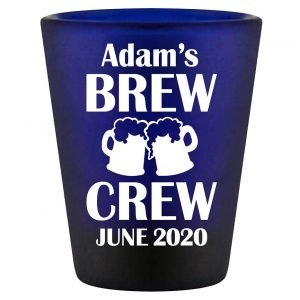 Brew Crew Bachelor Bash 1B Standard 1.5oz Blue Shot Glasses Personalized Bachelor Party Gifts for Guests