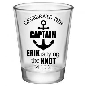 Celebrate The Captain 1A Standard 1.75oz Clear Shot Glasses Nautical Bachelor Party Gifts for Guests