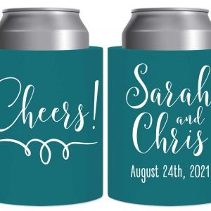 Cheers 1A Swirl Thick Foam Can Koozies Personalized Wedding Gifts for Guests