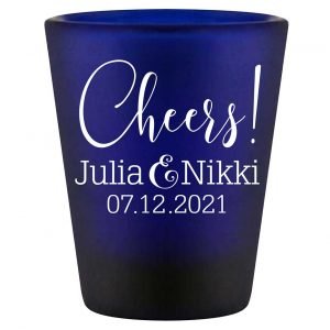 Cheers 1A Swirl Standard 1.5oz Blue Shot Glasses Personalized Wedding Gifts for Guests