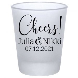 Cheers 1A Swirl Standard 1.75oz Frosted Shot Glasses Personalized Wedding Gifts for Guests