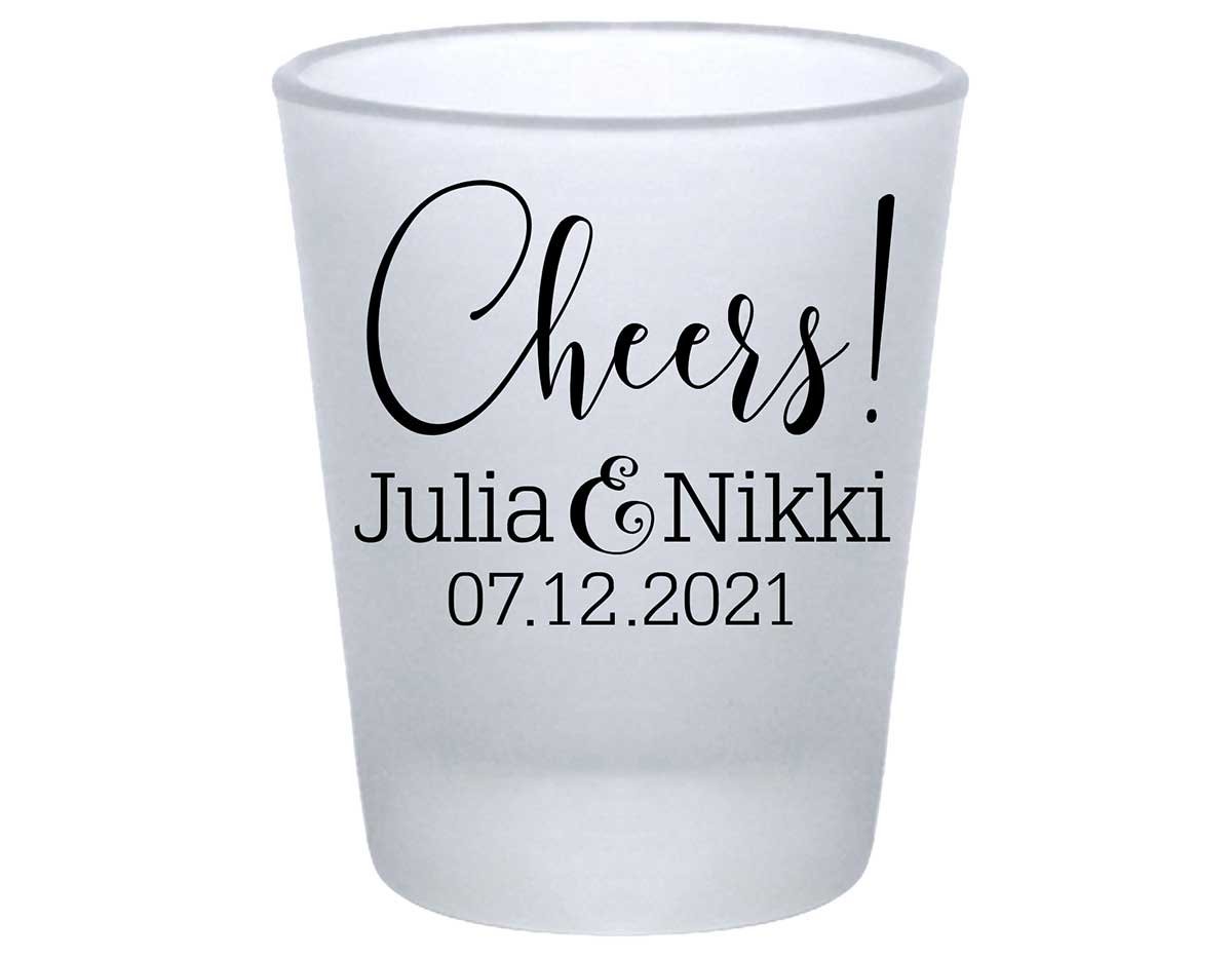 Cheers 1A Swirl Standard 1.75oz Frosted Shot Glasses Personalized Wedding Gifts for Guests