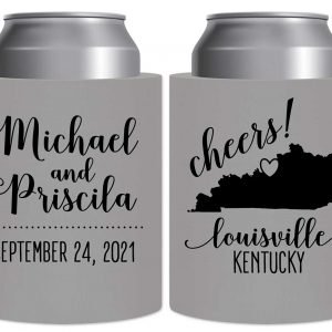 Cheers 2A Any Map Thick Foam Can Koozies Personalized Wedding Gifts for Guests