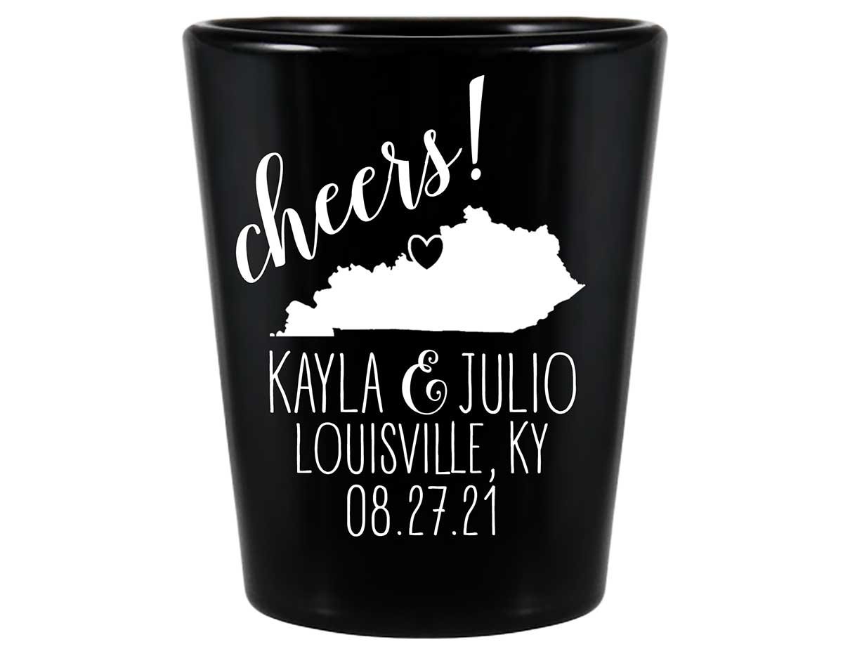 Cheers 2A Any Map Standard 1.5oz Black Shot Glasses Personalized Wedding Gifts for Guests