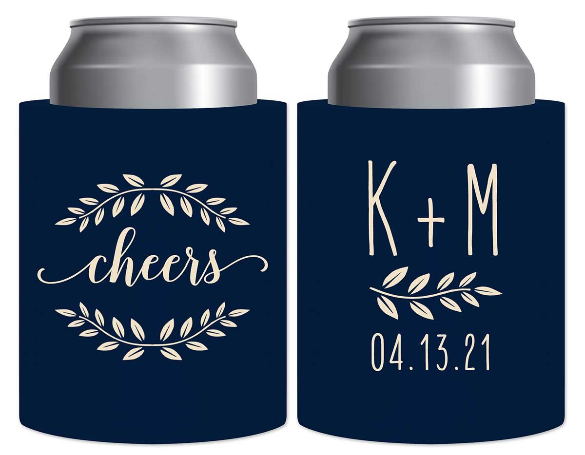 Cheers 4A Wedding Wreath Thick Foam Can Koozies Personalized Wedding Gifts for Guests