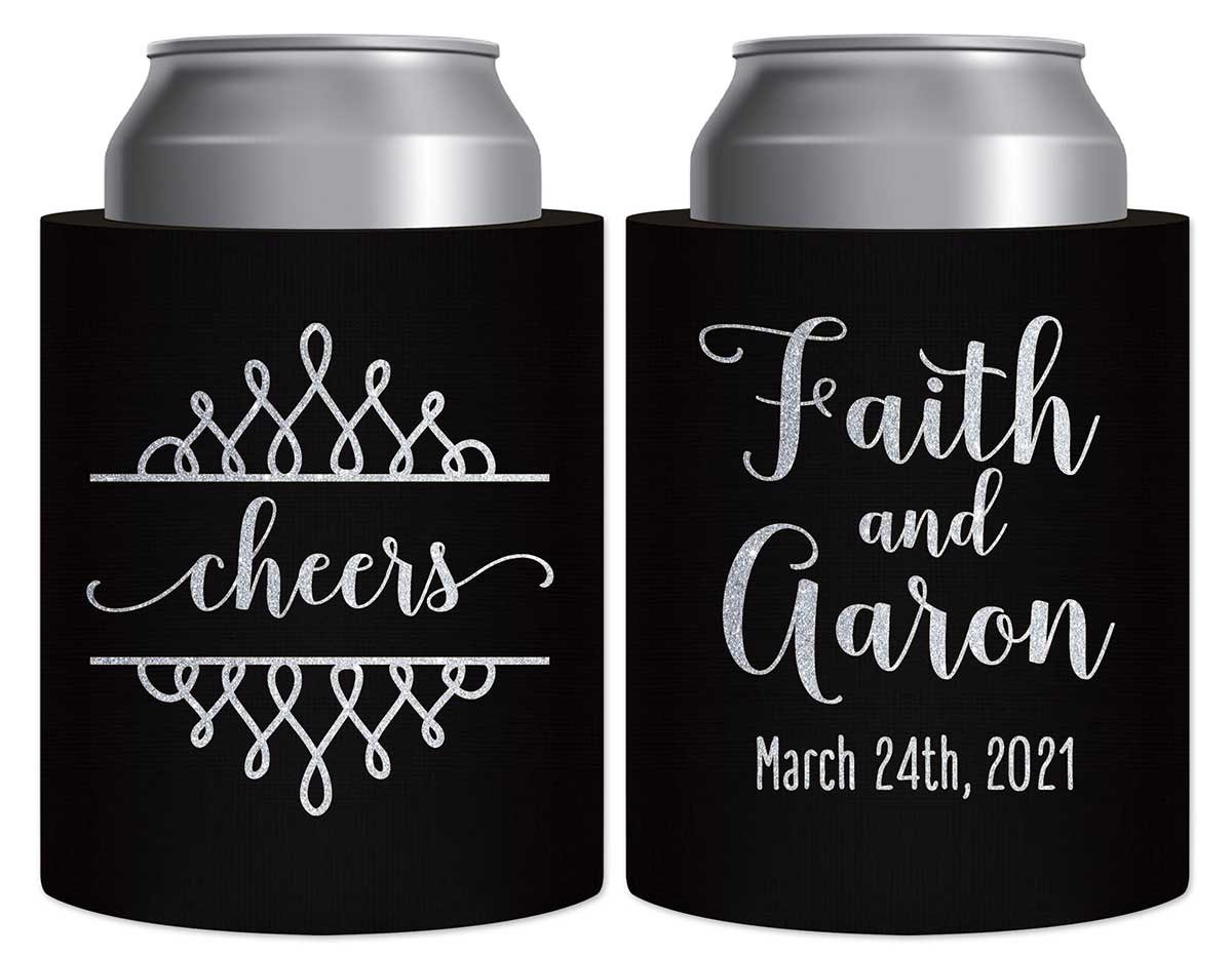 Cheers 4B Swirls Thick Foam Can Koozies Personalized Wedding Gifts for Guests
