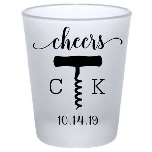 Cheers 5A Vineyard Wedding Standard 1.75oz Frosted Shot Glasses Personalized Wedding Gifts for Guests