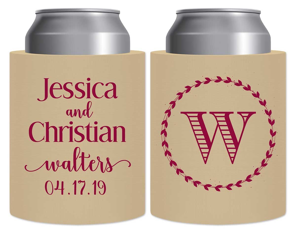 Classic Wedding Design 1A Thick Foam Can Koozies Personalized Wedding Gifts for Guests