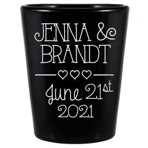 Classic Wedding Design 2A Standard 1.5oz Black Shot Glasses Personalized Wedding Gifts for Guests