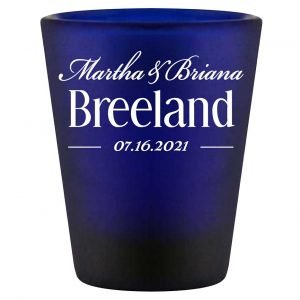 Classic Wedding Design 3A Standard 1.5oz Blue Shot Glasses Personalized Wedding Gifts for Guests