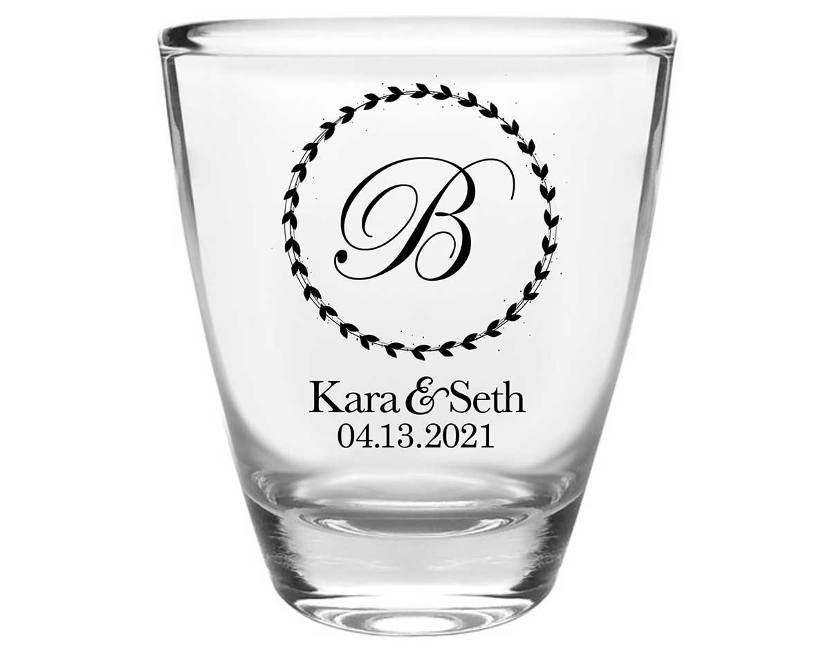 Classic Wedding Design 5A Clear 1oz Round Barrel Shot Glasses Personalized Wedding Gifts for Guests