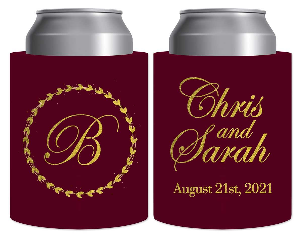 Classic Wedding Design 5A Thick Foam Can Koozies Personalized Wedding Gifts for Guests