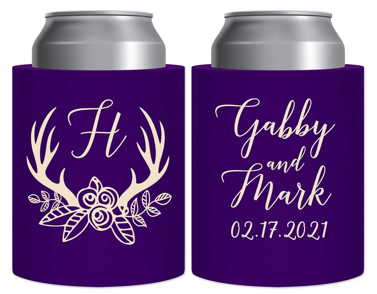Classic Wedding Design 6B Thick Foam Can Koozies Personalized Wedding Gifts for Guests