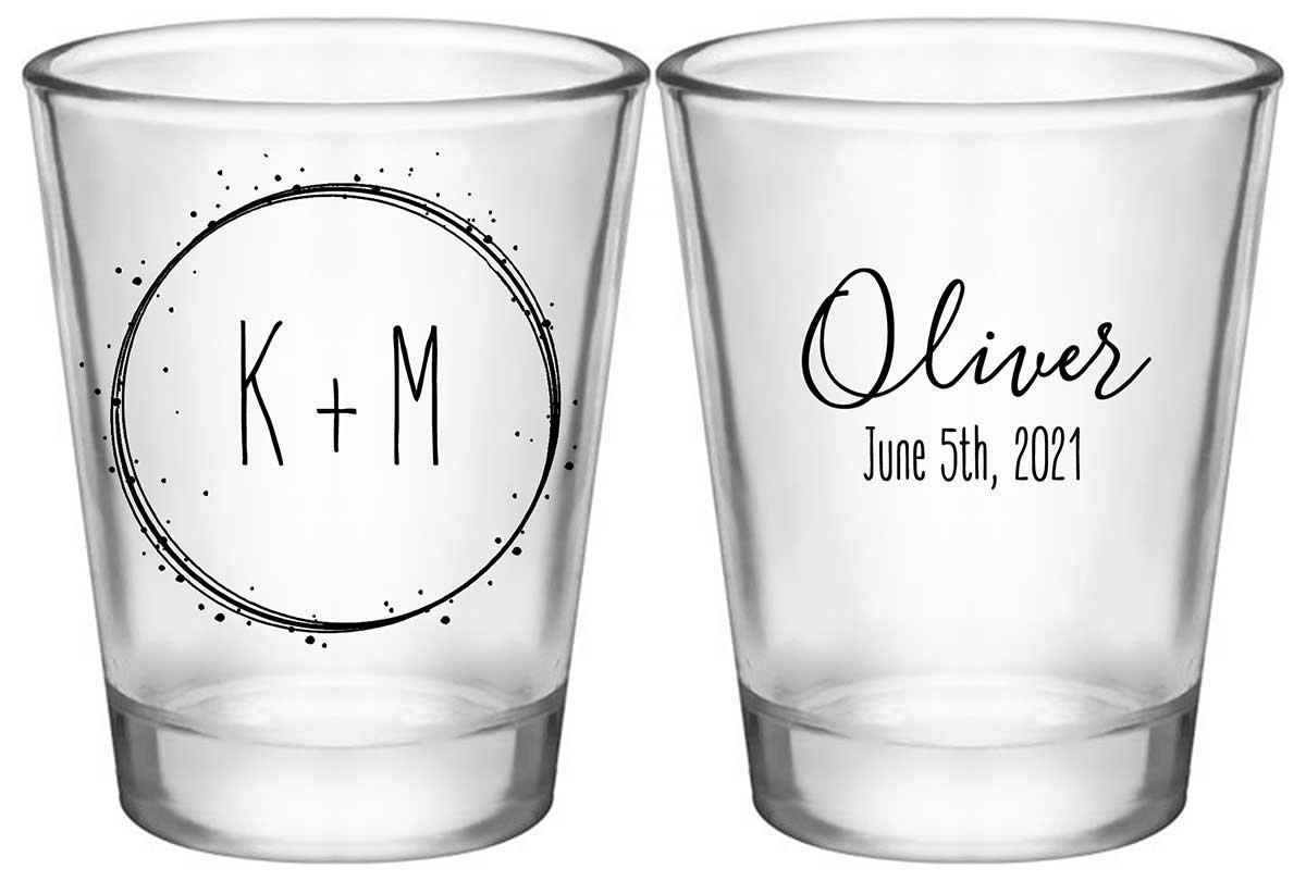 Classic Wedding Design 8A2 Standard 1.75oz Clear Shot Glasses Personalized Wedding Gifts for Guests