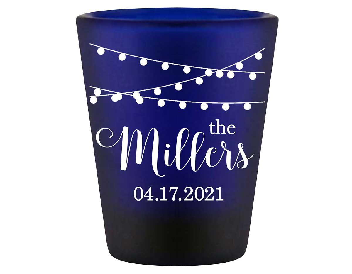 Classic Wedding Design 9A Standard 1.5oz Blue Shot Glasses Personalized Wedding Gifts for Guests
