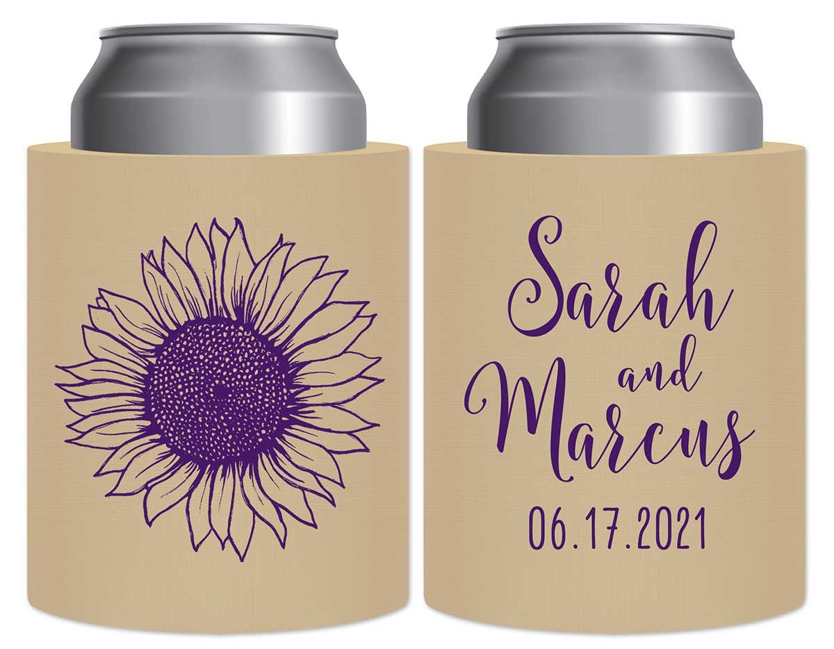 Country Sunflower 1B Thick Foam Can Koozies Rustic Wedding Gifts for Guests