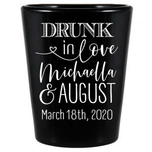 Drunk In Love 1A Standard 1.5oz Black Shot Glasses Funny Wedding Gifts for Guests