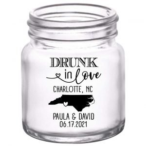 Drunk In Love 1B Any Map 2oz Mini Mason Shot Glasses Funny Wedding Gifts for Guests