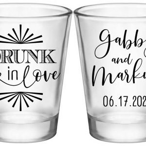 Drunk In Love 1C2 Standard 1.75oz Clear Shot Glasses Funny Wedding Gifts for Guests