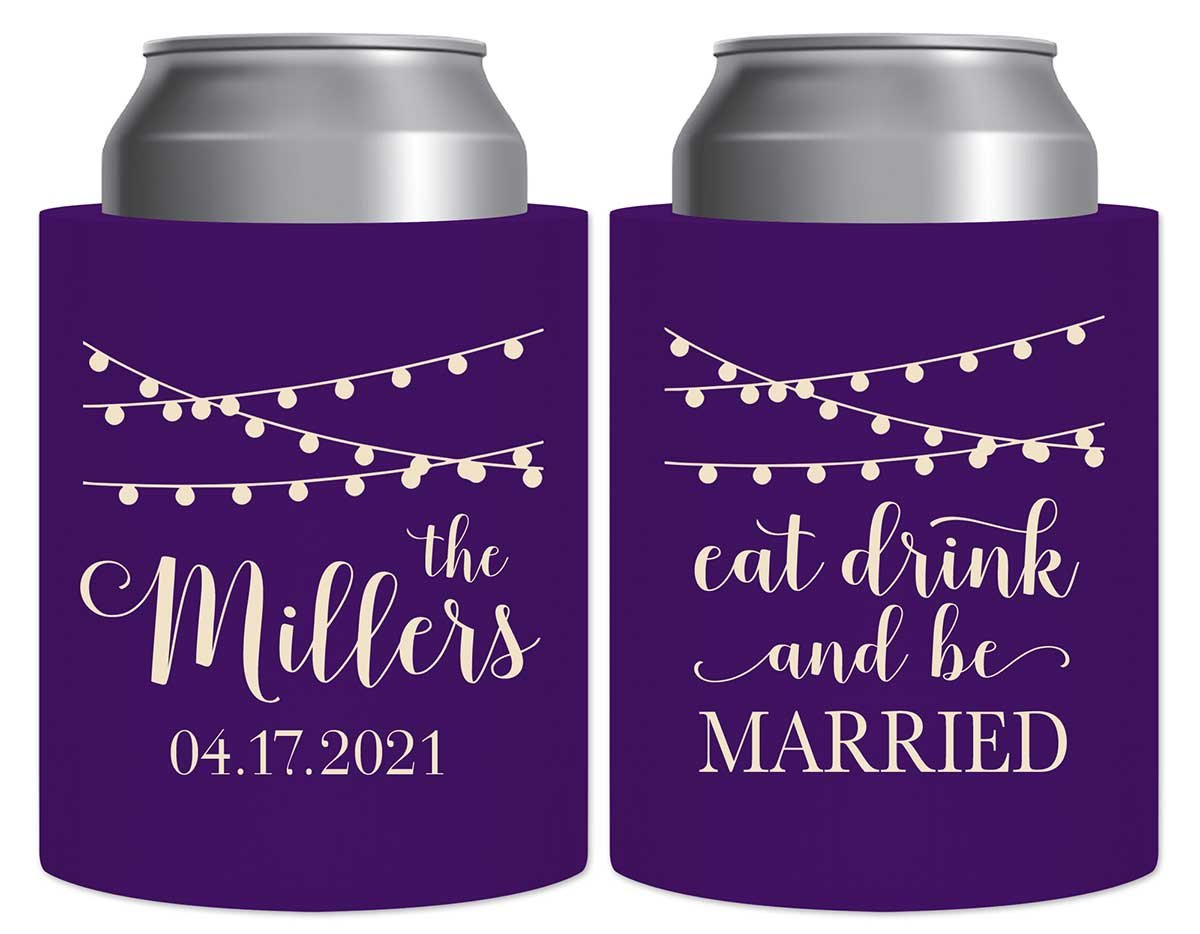 Eat Drink And Be Married 8A Thick Foam Can Koozies Rustic Wedding Gifts for Guests