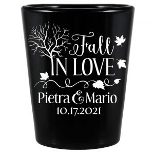 Fall In Love 2A Standard 1.5oz Black Shot Glasses Autumn Wedding Gifts for Guests