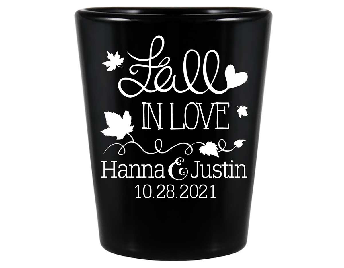 Fall In Love 3A Standard 1.5oz Black Shot Glasses Autumn Wedding Gifts for Guests