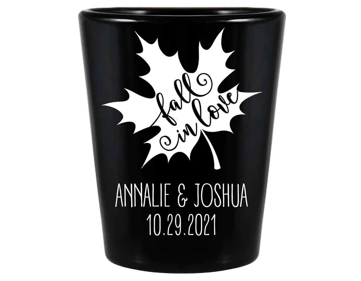 Fall In Love 5A Standard 1.5oz Black Shot Glasses Autumn Wedding Gifts for Guests