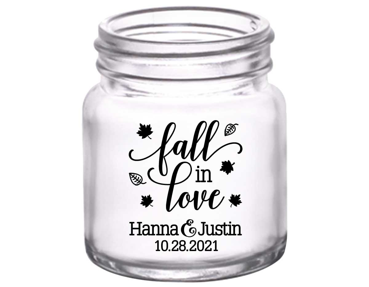 Fall In Love 9A 2oz Mini Mason Shot Glasses Autumn Wedding Gifts for Guests