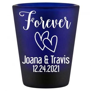 Forever 1A Intertwined Hearts Standard 1.5oz Blue Shot Glasses Romantic Wedding Gifts for Guests