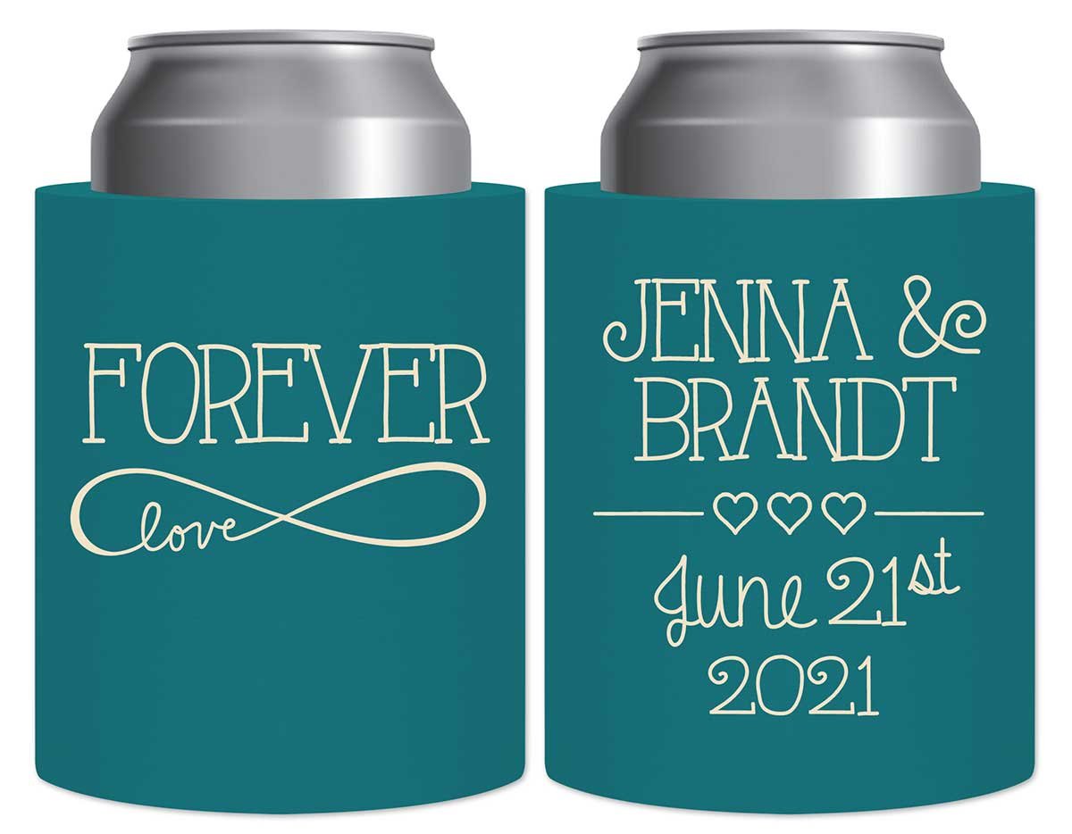 Forever Love 2A Thick Foam Can Koozies Romantic Wedding Gifts for Guests