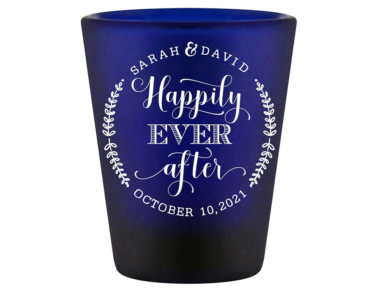 Happily Ever After 1A Standard 1.5oz Blue Shot Glasses Fairytale Wedding Gifts for Guests