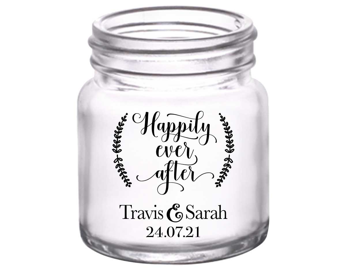Happily Ever After 2A 2oz Mini Mason Shot Glasses Fairytale Wedding Gifts for Guests