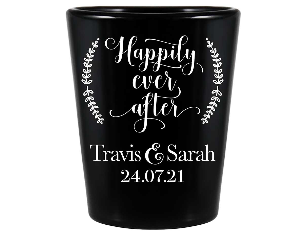 Happily Ever After 2A Standard 1.5oz Black Shot Glasses Fairytale Wedding Gifts for Guests