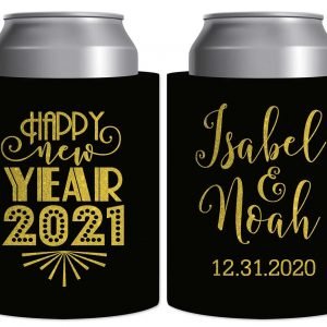 Happy New Year 1A Thick Foam Can Koozies New Years Eve Wedding Gifts for Guests