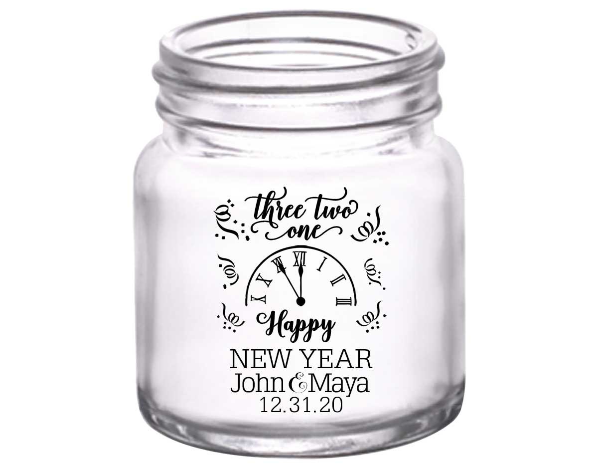 Happy New Year 2A 2oz Mini Mason Shot Glasses New Years Eve Wedding Gifts for Guests