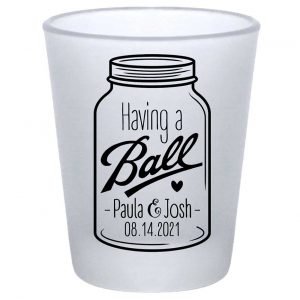 Having A Ball 1A Mason Jar Standard 1.75oz Frosted Shot Glasses Rustic Wedding Gifts for Guests