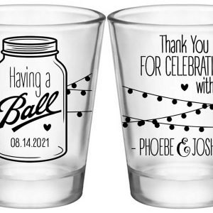 Having A Ball 1B2 Mason Jar Standard 1.75oz Clear Shot Glasses Rustic Wedding Gifts for Guests