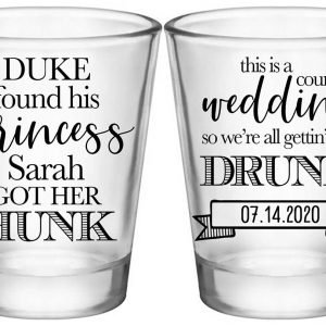 He Found His Princess She Got Her Hunk 2A2 Standard 1.75oz Clear Shot Glasses Country Wedding Gifts for Guests