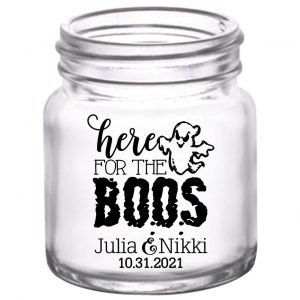 Here For The Boos 1A 2oz Mini Mason Shot Glasses Halloween Wedding Gifts for Guests