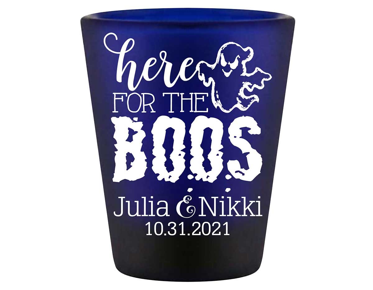 Here For The Boos 1A Standard 1.5oz Blue Shot Glasses Halloween Wedding Gifts for Guests