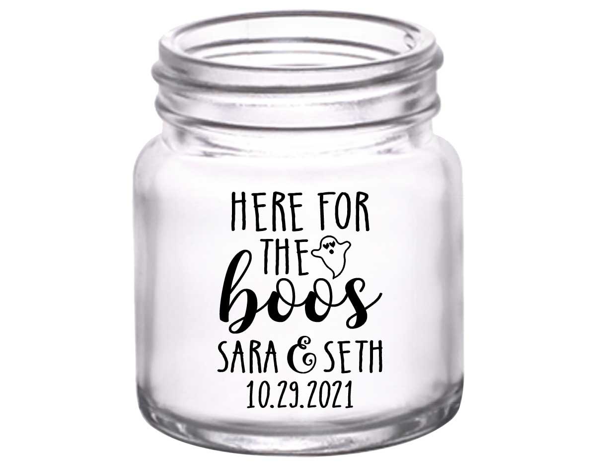 Here For The Boos 2A 2oz Mini Mason Shot Glasses Halloween Wedding Gifts for Guests