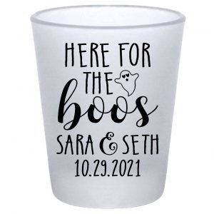 Here For The Boos 2A Standard 1.75oz Frosted Shot Glasses Halloween Wedding Gifts for Guests